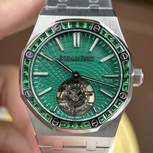 Đồng Hồ Nam Chế Tác Audemars Piguet Royal Oak Selfwinding Flying Tourbillon 26730BC Mặt Xanh Lá Cây Đính Đá Baguette 41mm (2)
