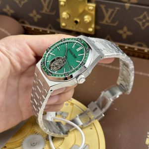 Đồng Hồ Nam Chế Tác Audemars Piguet Royal Oak Selfwinding Flying Tourbillon 26730BC Mặt Xanh Lá Cây Đính Đá Baguette 41mm (2)