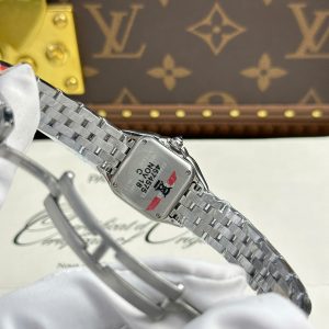 Đồng Hồ Nữ Cartier Panthere Fake 11 Màu Trắng Viền Đính Đá Xưởng BV 27x36mm (2)