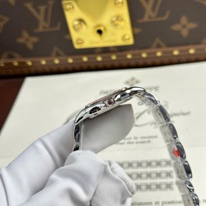 Đồng Hồ Nữ Cartier Panthere Mặt Trắng Fake 11 Mạ Demi Vàng Hồng Xưởng BV 27x36mm (2)