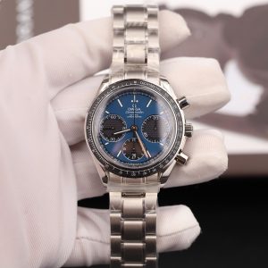 Đồng Hồ Omega Chế Tác Speedmaster Racing Chronograph Mặt Xanh Dương Dây Kim Loại 40mm (10)