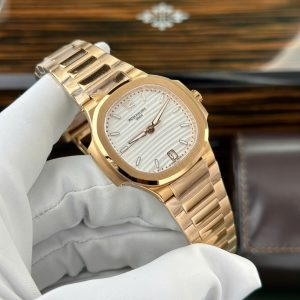 Đồng Hồ Patek Philippe Nautilus 7118 Chế Tác Mạ Vàng Hồng Mặt Trắng Nhà Máy 3K 35 (2)