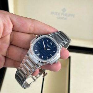 Đồng Hồ Patek Philippe Nautilus 7118 Chế Tác Mặt Xanh Dương Viền Đính Đá CZ Nhà Máy 3K 35 (2)