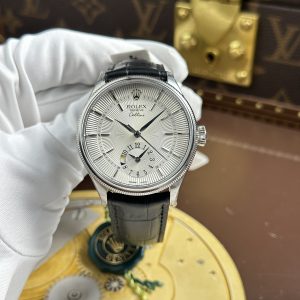 Đồng Hồ Rolex Cellini Chế Tác Dual Time 50529 Mặt Trắng Máy Cơ Thụy Sỹ Xưởng KZ 39mm (2)