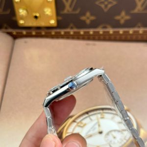 Đồng Hồ Rolex Chế Tác Land-Dweller 127336 Mặt Xanh Băng Họa Tiết Tổ Ong Đính Đá Baguette 40mm (2)