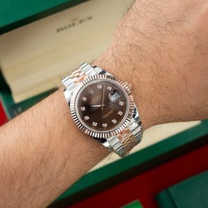 Đồng Hồ Rolex DateJust 126331 Chế Tác Mặt Chocolate Phủ Vàng Hồng 18K Xưởng GM 41mm (2)