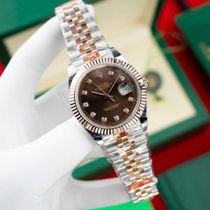 Đồng Hồ Rolex DateJust 126331 Chế Tác Mặt Chocolate Phủ Vàng Hồng 18K Xưởng GM 41mm (2)