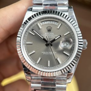 Đồng Hồ Rolex Day-Date Replica 11 Mặt Xám Trọng Lượng 186 Grams Xưởng QF 40mm (2)