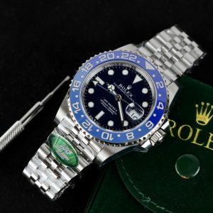 Đồng Hồ Rolex GMT-Master II Chế Tác Viền Gốm Xanh Dây Jubilee Nhà Máy AR 40mm (2)