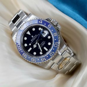 Đồng Hồ Rolex GMT-Master II Rep Cao Cấp Viền Gốm Xanh Dây Oyster Nhà Máy AR 40mm (2)