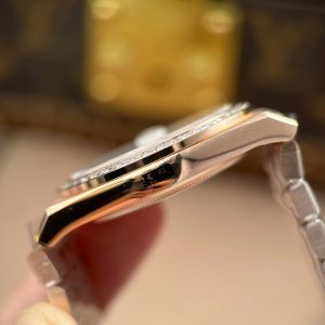 Đồng Hồ Rolex Land-Dweller 127334 Replica 11 Mặt Trắng Họa Tiết Tổ Ong Đính Đá Baguette 40mm (2)