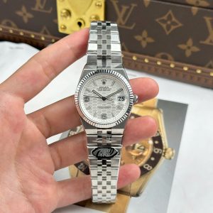 Đồng Hồ Rolex Replica 11 Land-Dweller 127234 Mặt Trắng Họa Tiết Tổ Ong 36mm (2)