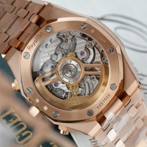 Đồng Hồ Audemars Piguet Chế Tác Royal Oak Chronograph Frosted Gold 26240 Mặt Xanh Dương Xưởng APS 41mm (2)