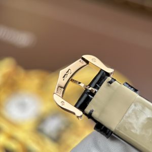 Đồng Hồ Cartier Ballon Blanc Rep 11 Nữ Viền Đính Đá Dây Da Đen Nhà Máy AF 30mm (2)