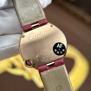 Đồng Hồ Cartier Ballon Blanc Rep Cao Cấp Nữ Máy Pin Dây Da Đỏ Xưởng AF 30mm (2)
