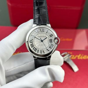 Đồng Hồ Cartier Ballon Bleu Rep 11 Nữ Dây Da Đen Máy Cơ Tự Động Xưởng AF 33mm (2)