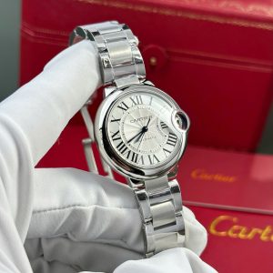 Đồng Hồ Cartier Ballon Bleu Replica 11 Nữ Dây Kim Loại Máy Cơ Tự Động Xưởng AF 33mm (1)