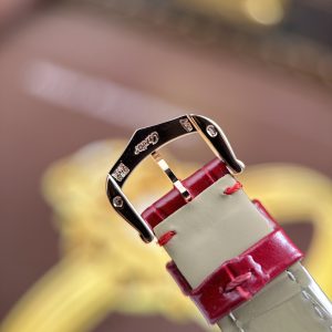 Đồng Hồ Cartier Ballon Bleu WJBB0033 Replica 11 Nữ Viền Đính Đá Dây Da Đỏ Xưởng AF 33mm (2)