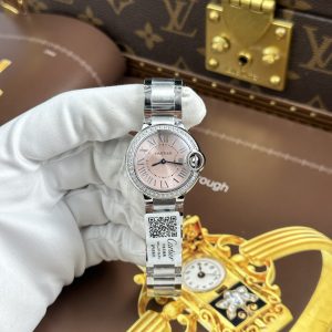Đồng Hồ Nữ Cartier Ballon Bleu W4BB0037 Rep 11 Mặt Hồng Dây Kim Loại Xưởng AF 33mm (1)