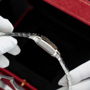 Đồng Hồ Nữ Cartier Santos Replica 11 Màu Demi Vàng Xưởng BV 35 (2)