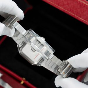 Đồng Hồ Nữ Cartier Santos Replica 11 Màu Demi Vàng Xưởng BV 35 (2)