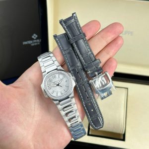 Đồng Hồ Nữ Patek Philippe Nautilus 7010 Rep 11 Mặt Trắng Máy Pin Thụy Sỹ 32mm (2)