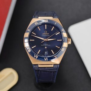 Đồng Hồ Omega Constellation Chế Tác Mặt Xanh Viền Gốm Nhà Máy VS 41mm (2)
