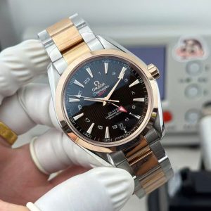 Đồng Hồ Omega Seamaster GMT Replica 11 Mặt Đen Dây Kim Loại Xưởng VS 41 (2)