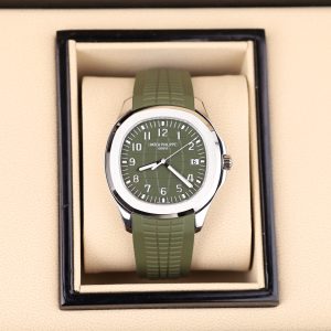 Đồng Hồ Patek Philippe Nautilus 5168 Tinh Chỉnh Nhà Máy Màu Xanh Quân Đội Dây Cao Su 40mm (2)