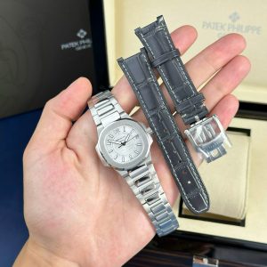 Đồng Hồ Patek Philippe Nautilus 7010 Chế Tác Mặt Trắng Máy Pin Thụy Sỹ 32mm (2)