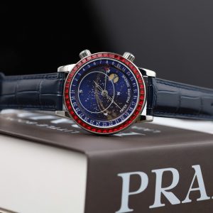 Đồng Hồ Patek Philippe Replica 11 Grand Complications 6104G Màu Xanh Dương Viền Đính Đá Đỏ 40mm (2)