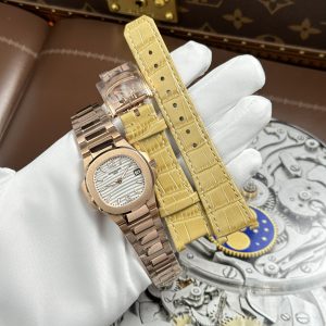 Đồng Hồ Patek Philippe Replica 11 Nautilus 7010 Vỏ Mạ Vàng Hồng Máy Pin 32mm (6)