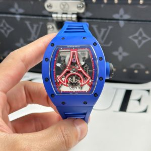 Đồng Hồ Richard Mille RM52-03 Paris Saint-Germain Chế Tác Vỏ Gốm Xanh Bộ Máy Tourbillon 42 (2)