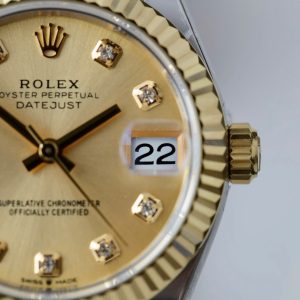 Đồng Hồ Rolex DateJust Nữ Replica 11 Mặt Vàng Máy Cơ Thụy Sỹ Nhà Máy THB 31mm (2)