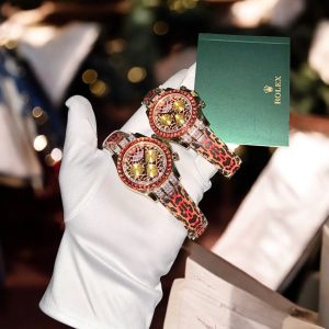 Đồng Hồ Rolex Daytona 116598SACO Leopard Họa Tiết Da Báo Chế Tác Đính Kim Cương Moissanite + Bọc Vàng 18K 40mm (2)