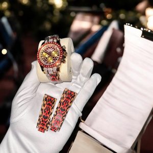 Đồng Hồ Rolex Daytona 116598SACO Leopard Họa Tiết Da Báo Chế Tác Đính Kim Cương Moissanite + Bọc Vàng 18K 40mm (2)