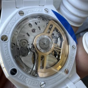 Đồng Hồ Audemars Piguet Chế Tác Royal Oak 15500 Vỏ Gốm Trắng Mặt Tiffany Xưởng APS 41mm (1)