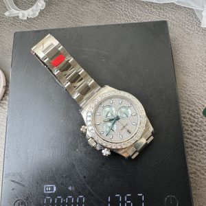 Đồng Hồ Rolex Daytona Chế Tác Đính Kim Cương Moissanite Baguette Xưởng VS 40mm (2)